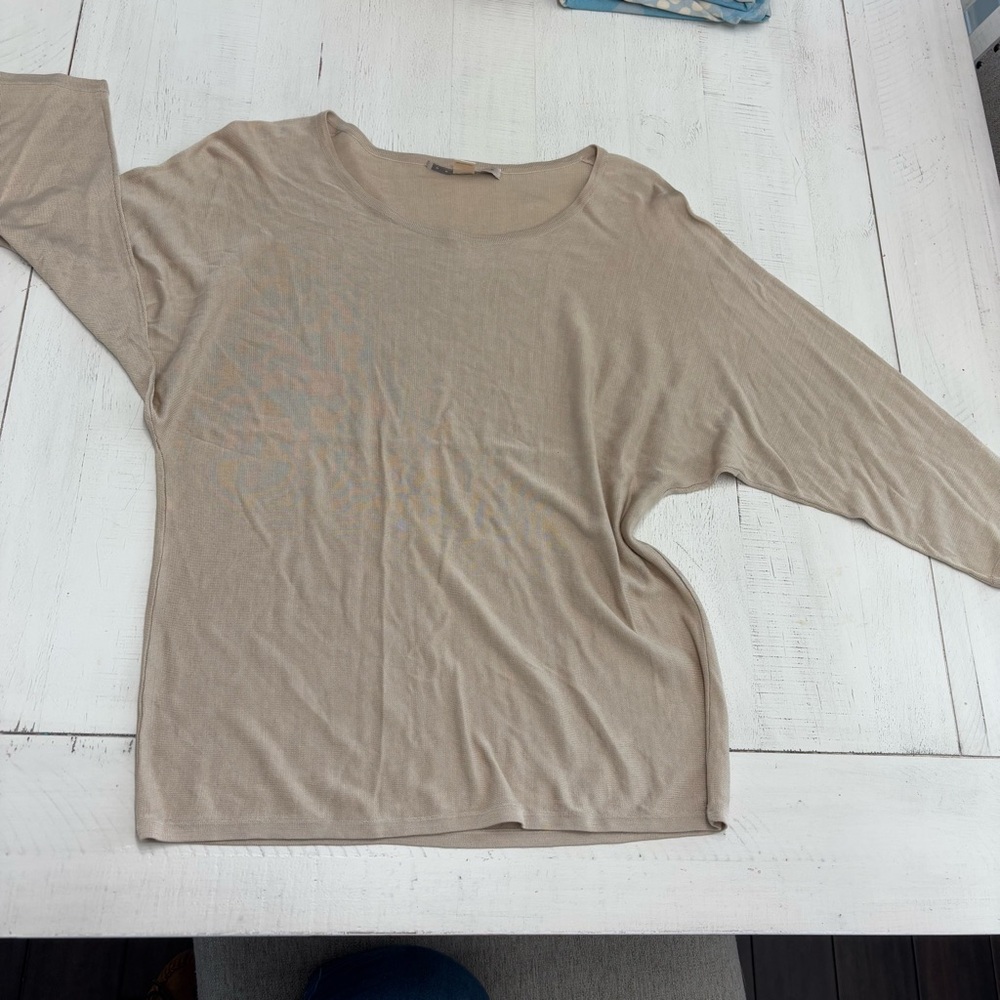 Vintage Belford Tan 100% Silk Blouse/Top Women’s Size M NWOT